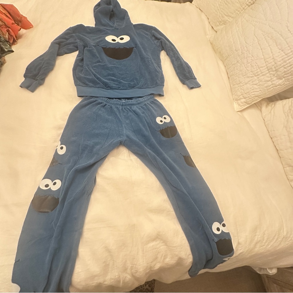 Lauren Moshi Cookie Monster Lounge Set Hoodie + Joggers | fits like M